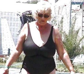 Scorching swimsuit granny plumper
