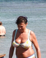 Scorching swimsuit granny plumper