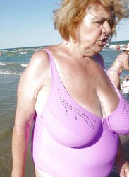 Scorching swimsuit granny plumper