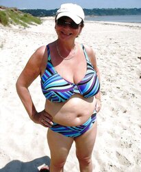 Scorching swimsuit granny plumper