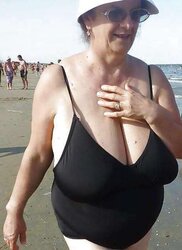 Scorching swimsuit granny plumper