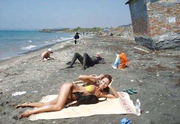 Bulgarian Beach Ladies from Dark-Hued River - XI