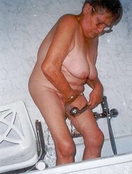 Granny nude in the shower 1.
