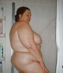 Granny nude in the shower 1.