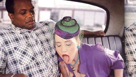 Classic Retro - BIG BLACK COCK - Blue Pantyhose - Taxi