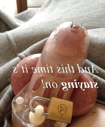 Captions (Chastity, BIG BLACK COCK, Strapon, Cuckold and Sissy.)