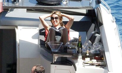 Kelly Brook in bikini on the Italian island of Ischia