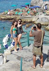Kelly Brook in bikini on the Italian island of Ischia
