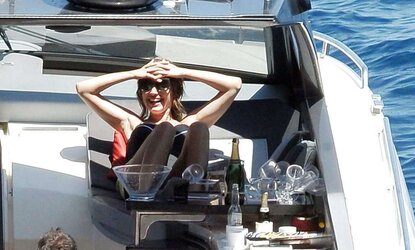 Kelly Brook in bikini on the Italian island of Ischia