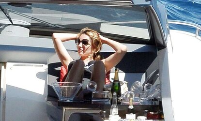 Kelly Brook in bikini on the Italian island of Ischia