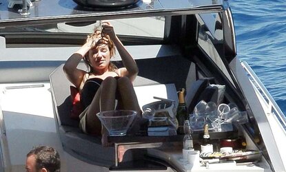 Kelly Brook in bikini on the Italian island of Ischia