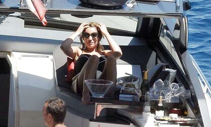 Kelly Brook in bikini on the Italian island of Ischia