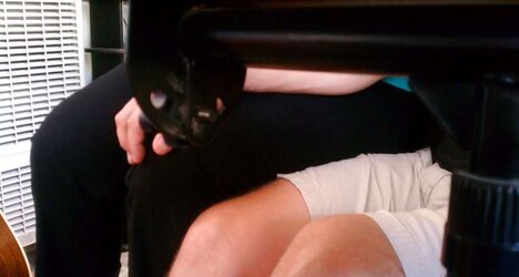 Our very first 3some with me locked up.