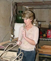 Sara in shed