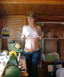 Sara in shed