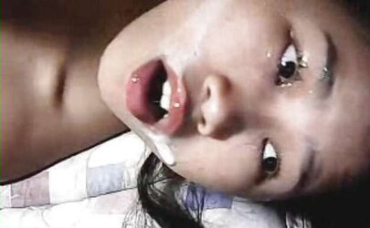 Bangkok teenager sloppy face faux-cock display on webcam