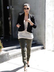 Kim Kardashian cleavy in ebony headed to Katsuya Restaurant