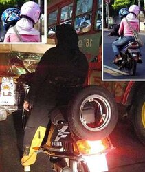 Motorcycles hijab niqab jilba arab turbanli tudung paki