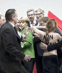Putin meets Femen activists in Hannover