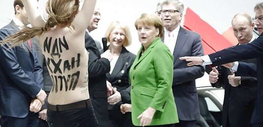 Putin meets Femen activists in Hannover