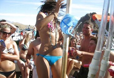 Bi-Otches wearing blue bathing suit
