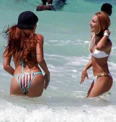 Bi-Otches wearing blue bathing suit