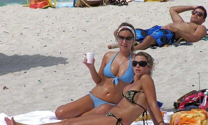 Bi-Otches wearing blue bathing suit