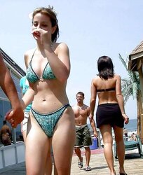Bi-Otches wearing blue bathing suit