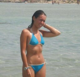 Bi-Otches wearing blue bathing suit