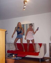 Blond damsel gets nude