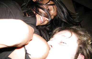 Indian chick on a white man meat