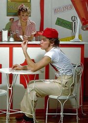 Fortunate Man With Diner Waitress In FF Pantyhose