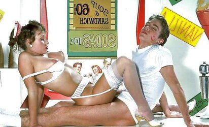 Fortunate Man With Diner Waitress In FF Pantyhose
