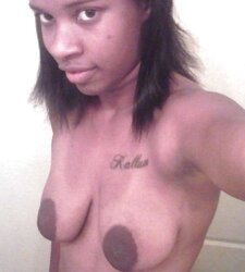 Ample dark-hued areolas ----yam-sized bevy---- part