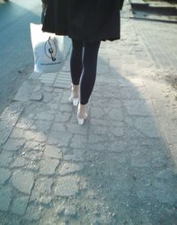 Uber-Cute platinum-blonde gorgeous high-heeled shoes hidden cam