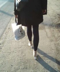 Uber-Cute platinum-blonde gorgeous high-heeled shoes hidden cam