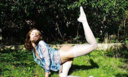 Magnificent Teenager in Blue Tights