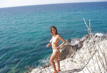 Huge-Boobed outdoors