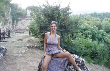 Huge-Boobed outdoors