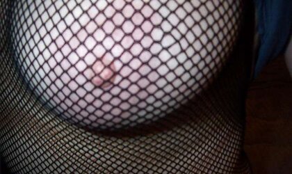 Her turn to wear the fishnets