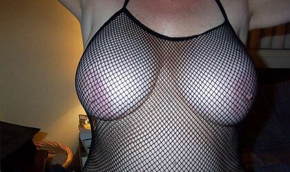 Her turn to wear the fishnets