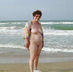 Nude grannies on beach