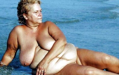 Nude grannies on beach
