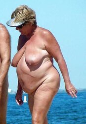 Nude grannies on beach