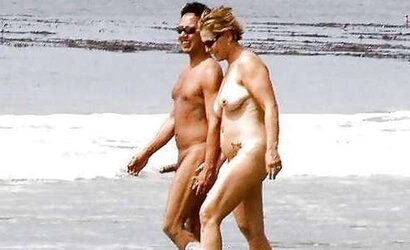 Caught erecting at bare beach