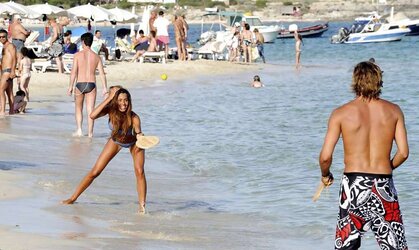 Federica Nargi bathing suit candids in Formentera Spain