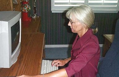 Red-Hot Mature Anne in her Home Office