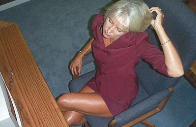 Red-Hot Mature Anne in her Home Office