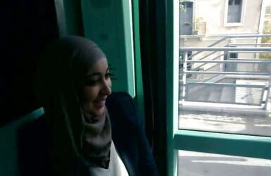 Demonstrating hijab muslim arab