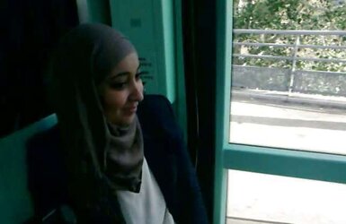 Demonstrating hijab muslim arab